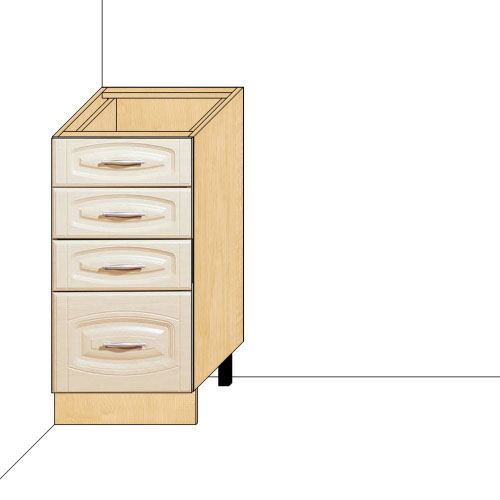 Стол 40 с 4-мя ящиками Глория-3 (без столешницы)