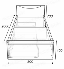 Кровать «Соло» — 900  без ящиков ( венге/ дуб)